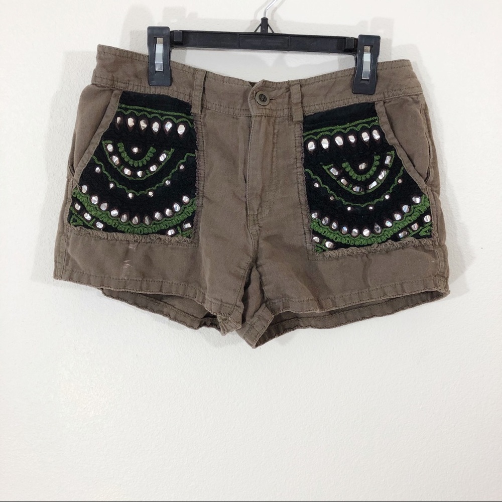 Free people | linen embroidered shorts